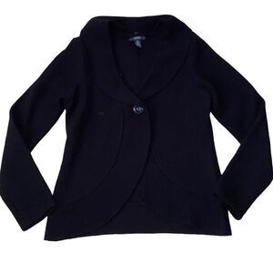 Alfani Merino Wool Wrap Blazer Jacket Contemporary MCM Black XS